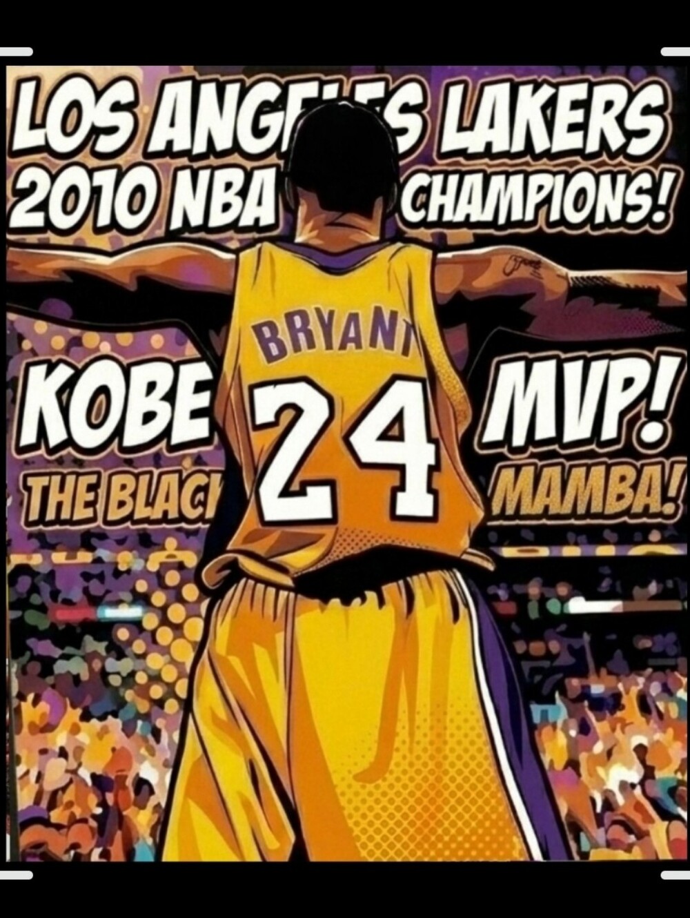 NEW! KOBE BRYANT VINTAGE LAKERS 2010 NBA CHAMPIONSHIP ULTRA GLOSSY 8.5x11 POSTER